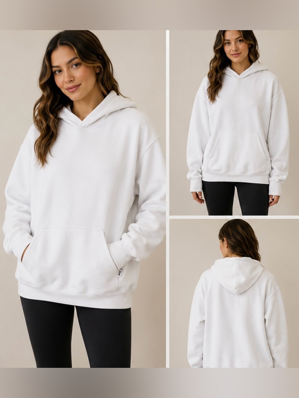 TNA by Aritzia White Oversized Hoodie Women’s Large Cozy Basic